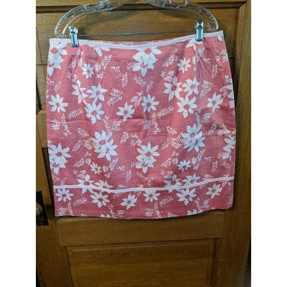 CJ Banks Size 16 Skirt Pencil Floral Pink White Modest Womens